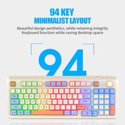 XUNFOX K82 Three-colors 94-Keys Blacklit USB Wired Gaming Keyboard, Cable Length: 1.5m(Lake Blue)