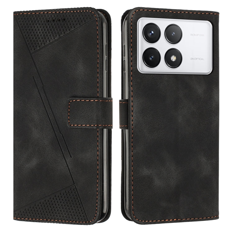 For Xiaomi Redmi K70 / K70 Pro Dream Triangle Leather Phone Case with Lanyard(Black) - Xiaomi Cases by PMC Jewellery | Online Shopping South Africa | PMC Jewellery | Buy Now Pay Later Mobicred