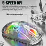 XUNFOX XYH20RGB 2.4G + BT + Wired Transparent 2400DPI RGB Light Gaming Mouse(White)