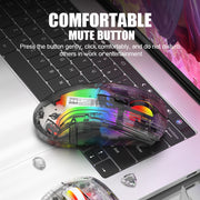 XUNFOX XYH20RGB 2.4G + BT + Wired Transparent 2400DPI RGB Light Gaming Mouse(Black)