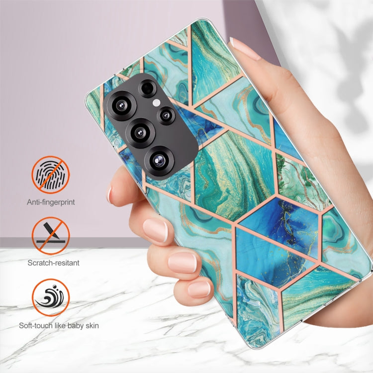 For Samsung Galaxy S25 Ultra 5G Electroplating Splicing Marble TPU Phone Case(Green) - Galaxy S25 Ultra 5G Cases by PMC Jewellery | Online Shopping South Africa | PMC Jewellery | Buy Now Pay Later Mobicred