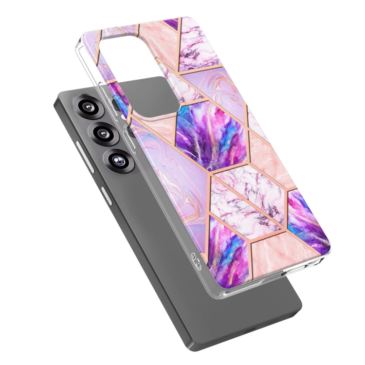 For Samsung Galaxy S25 Ultra 5G Electroplating Splicing Marble TPU Phone Case(Light Purple) - Galaxy S25 Ultra 5G Cases by PMC Jewellery | Online Shopping South Africa | PMC Jewellery | Buy Now Pay Later Mobicred