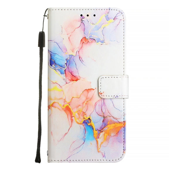 For Honor Magic6 Pro PT003 Marble Pattern Flip Leather Phone Case(Marble White)