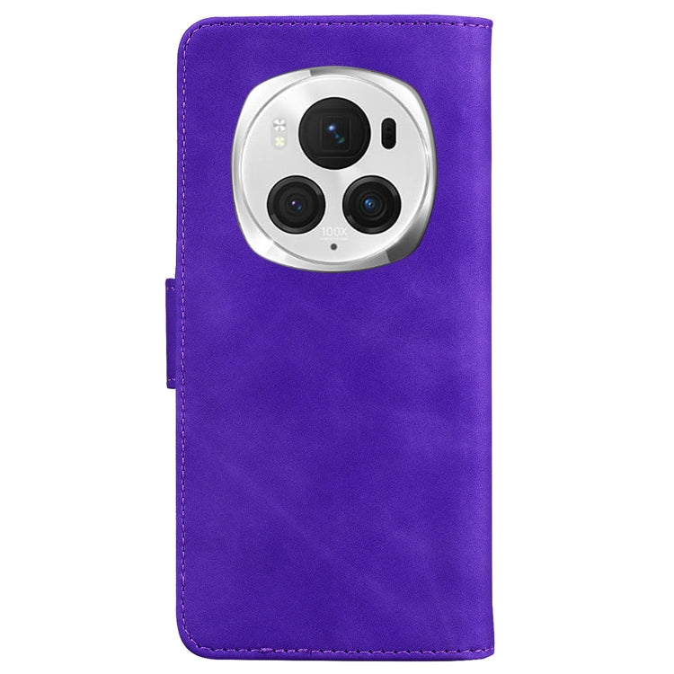 For Honor Magic6 Pro Skin Feel Pure Color Flip Leather Phone Case(Purple)