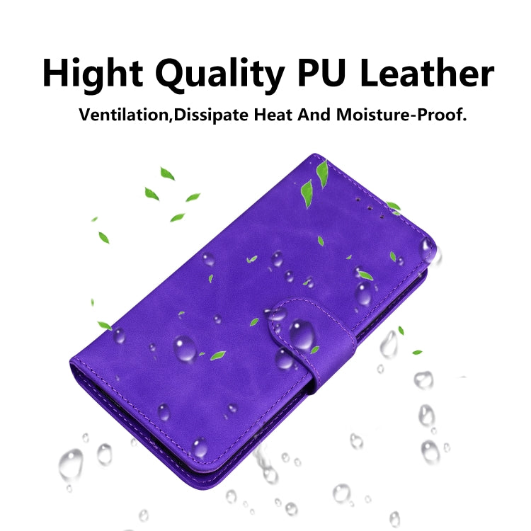 For Honor Magic6 Pro Skin Feel Pure Color Flip Leather Phone Case(Purple)