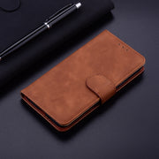 For Honor Magic6 Pro Skin Feel Pure Color Flip Leather Phone Case(Brown)