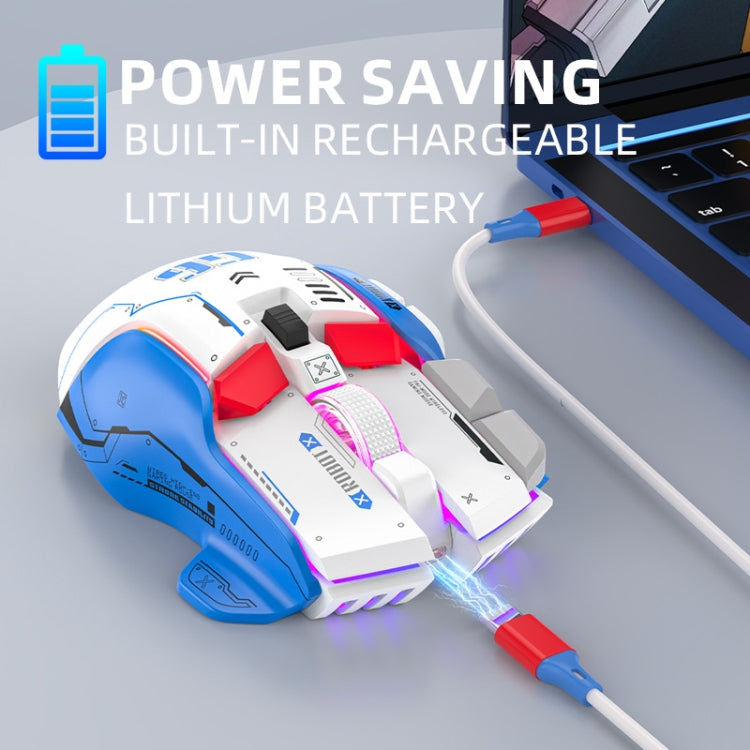 HXSJ G6 10 Keys RGB 12800DPI Tri-mode Wireless Gaming Mouse(White) - free shipping - PMC Jewellery - Order now!