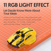 HXSJ G6 10 Keys RGB 12800DPI Tri-mode Wireless Gaming Mouse(White)