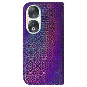 For Honor 90 Colorful Magnetic Buckle Leather Phone Case(Purple)