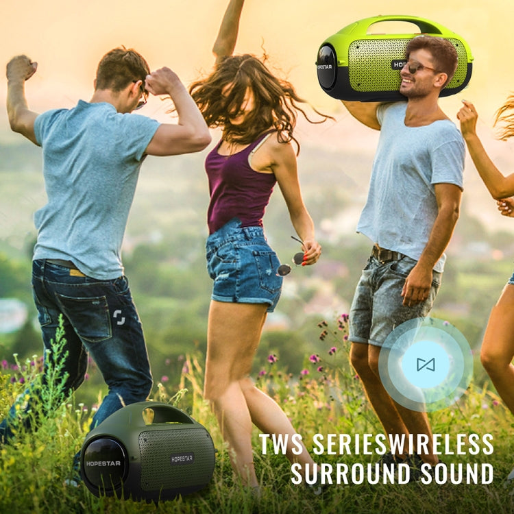HOPESTAR A50 80W IPX6 Water-resistant Portable Bluetooth Speaker Outdoor Subwoofer(Black)
