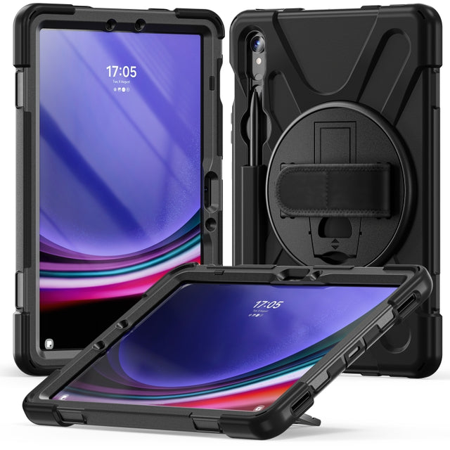 For Samsung Galaxy Tab S9 / S8 / S7 Rotary Handle Grab TPU + PC Tablet Case(Black)