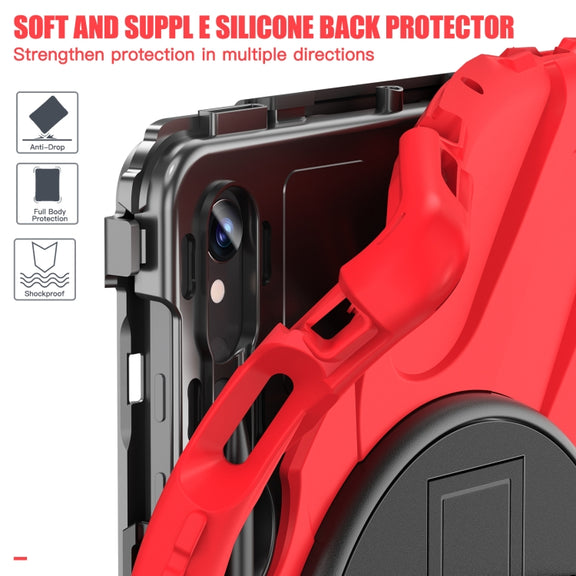 For Samsung Galaxy Tab S9 / S8 / S7 Rotary Handle Grab TPU + PC Tablet Case(Red)