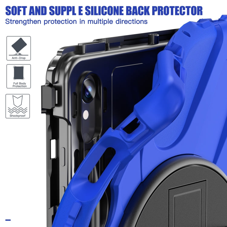 For Galaxy Tab S10 FE / S9 FE / S9 / S8 / S7 Rotatable Kickstand Grip Heavy Duty Hard Rugged Tablet Case(Blue) - free shipping - PMC Jewellery - Order now!