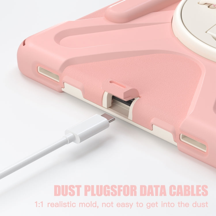 For Galaxy Tab S10 FE / S9 FE / S9 / S8 / S7 Rotatable Kickstand Grip Heavy Duty Hard Rugged Tablet Case(Pink) - Other Galaxy Tab PC by PMC Jewellery | Online Shopping South Africa | PMC Jewellery | Buy Now Pay Later Mobicred