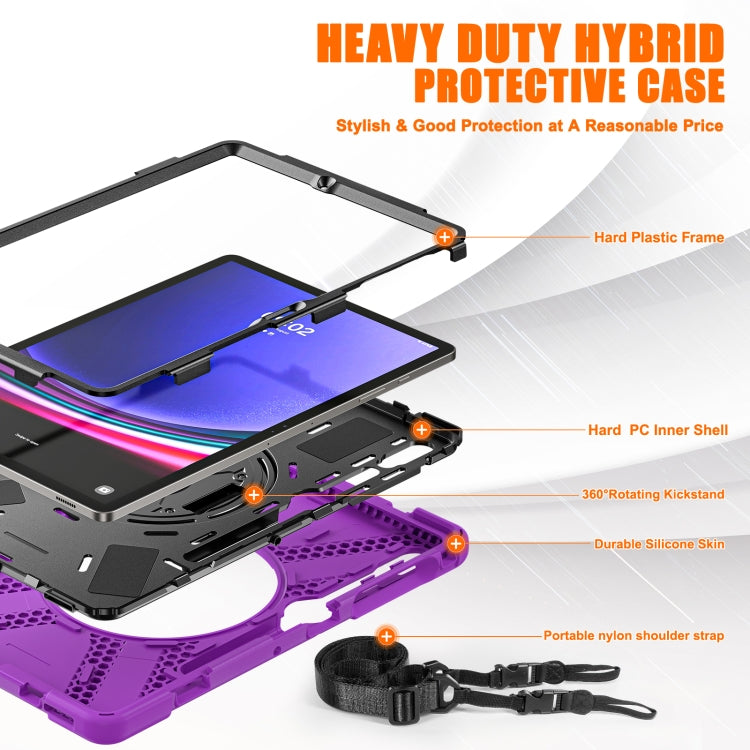 For Samsung Galaxy Tab S9+ / S8+ Rotatable Kickstand Grip Heavy Duty Hard Rugged Tablet Case(Purple) - Other Galaxy Tab PC by PMC Jewellery | Online Shopping South Africa | PMC Jewellery | Buy Now Pay Later Mobicred