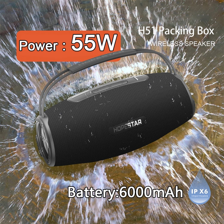 HOPESTAR H51 IPX6 Water-resistant Outdoor Portable Wireless Bluetooth Speaker(Black)
