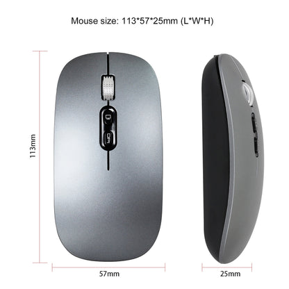 HXSJ M103 1600DPI Dual Mode 2.4GHz + Bluetooth 5.1 Wireless Rechargeable Mouse(Grey) - Wireless Mice by HXSJ | Online Shopping South Africa | PMC Jewellery | Buy Now Pay Later Mobicred