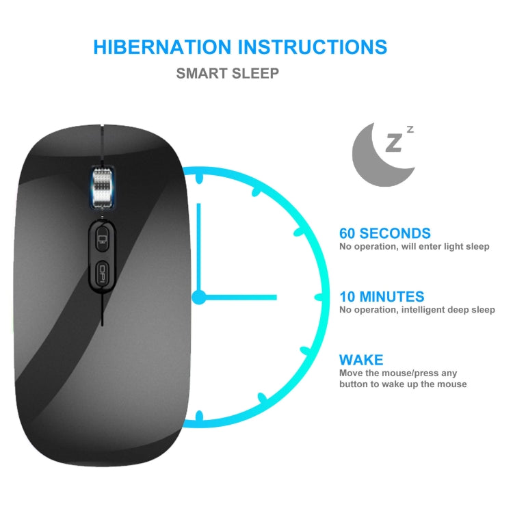 HXSJ M103 1600DPI Dual Mode 2.4GHz + Bluetooth 5.1 Wireless Rechargeable Mouse(Grey) - Wireless Mice by HXSJ | Online Shopping South Africa | PMC Jewellery | Buy Now Pay Later Mobicred