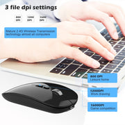 HXSJ M103 1600DPI 2.4GHz Wireless Rechargeable Mouse(Silver)