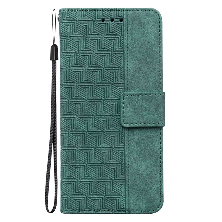 For Honor Magic6 Pro Geometric Embossed Leather Phone Case(Green)