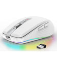 HXSJ M303 2400DPI Dual Mode 2.4GHz + Bluetooth 5.1 Wireless Mouse(White) - free shipping - PMC TechLife - Order now!