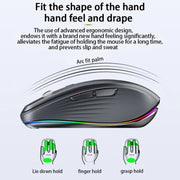 HXSJ M303 2400DPI Dual Mode 2.4GHz + Bluetooth 5.1 Wireless Mouse(Black)