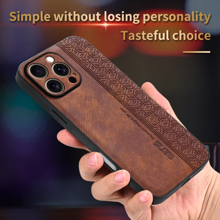For iPhone 16 Pro Max AZNS 3D Embossed Skin Feel Phone Case(Purple)