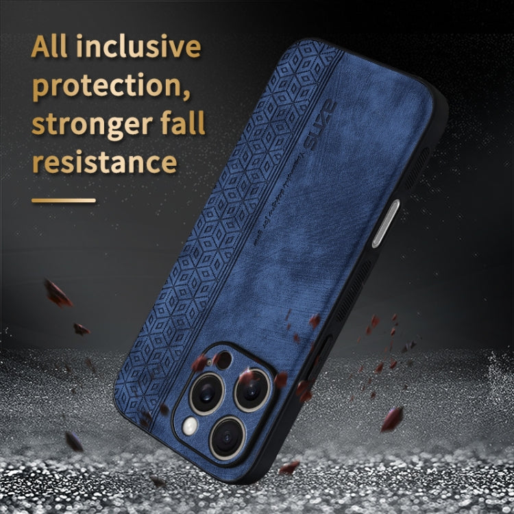 For iPhone 16 Pro Max AZNS 3D Embossed Skin Feel Phone Case(Purple)