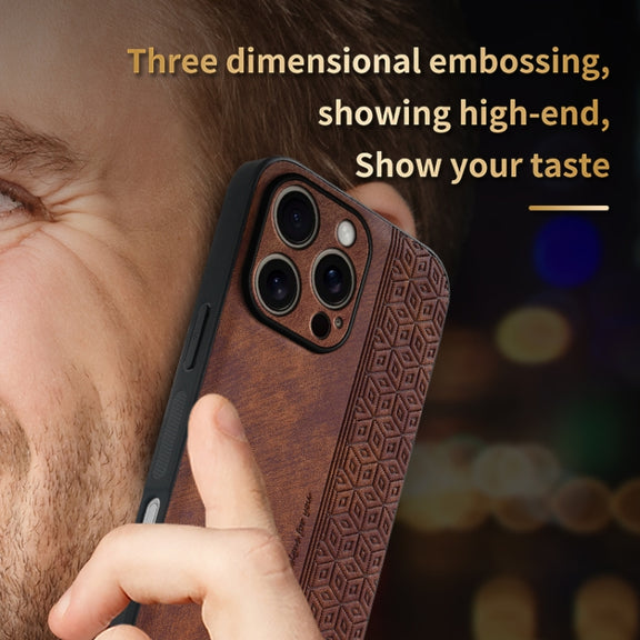 For iPhone 16 Pro AZNS 3D Embossed Skin Feel Phone Case(Dark Green)