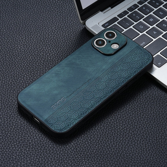 For iPhone 16 AZNS 3D Embossed Skin Feel Phone Case(Dark Green)