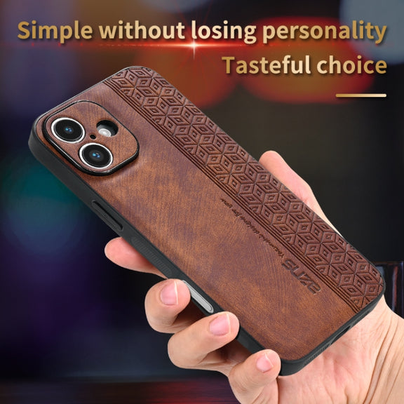 For iPhone 16 AZNS 3D Embossed Skin Feel Phone Case(Purple)
