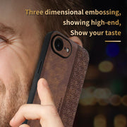 For iPhone 16e AZNS 3D Embossed Skin Feel Phone Case(Black)