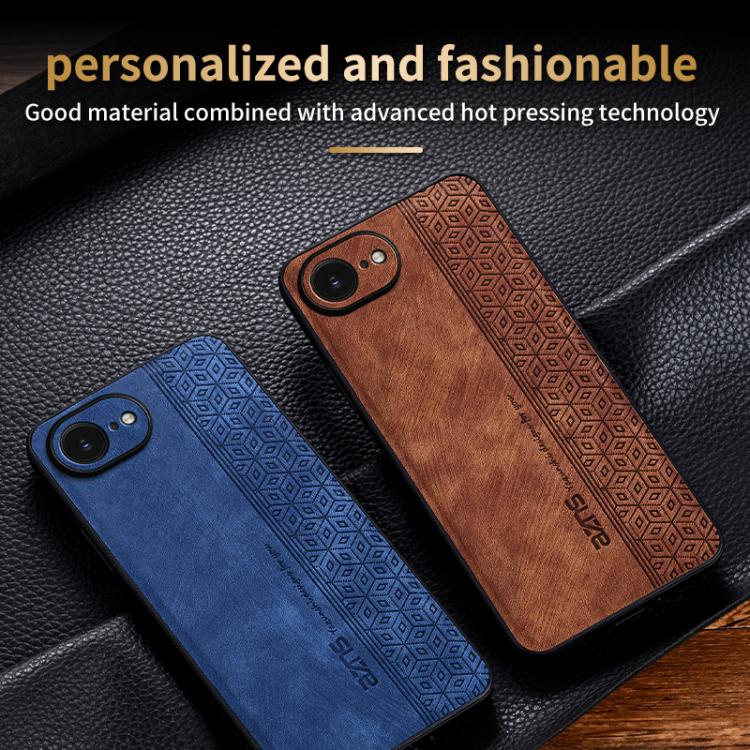 For iPhone 16e AZNS 3D Embossed Skin Feel Phone Case(Black)
