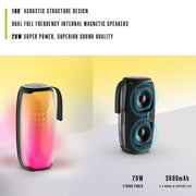 HOPESTAR P50 IPX6 Water-resistant Outdoor Portable RGB Light Bluetooth Speaker(Black)