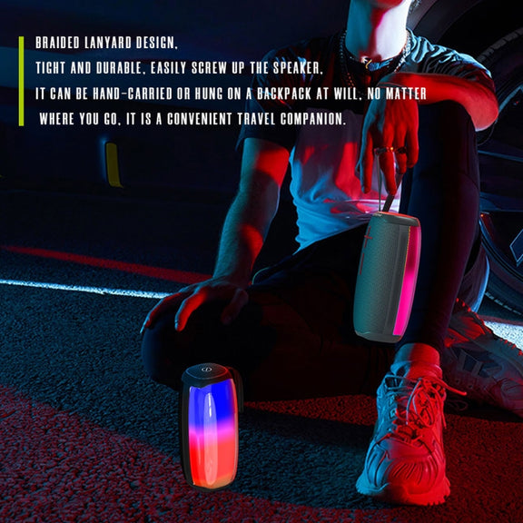 HOPESTAR P50 IPX6 Water-resistant Outdoor Portable RGB Light Bluetooth Speaker(Grey)