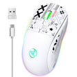 HXSJ T90 RGB Light Three-mode Wireless Gaming Mouse(White) - Wireless Mice by HXSJ | Online Shopping South Africa | PMC TechLife | Buy Now Pay Later Mobicred
