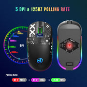 HXSJ T90 RGB Light Three-mode Wireless Gaming Mouse(White)