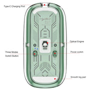 HXSJ T900 Transparent Magnet Three-mode Wireless Gaming Mouse(Blue)