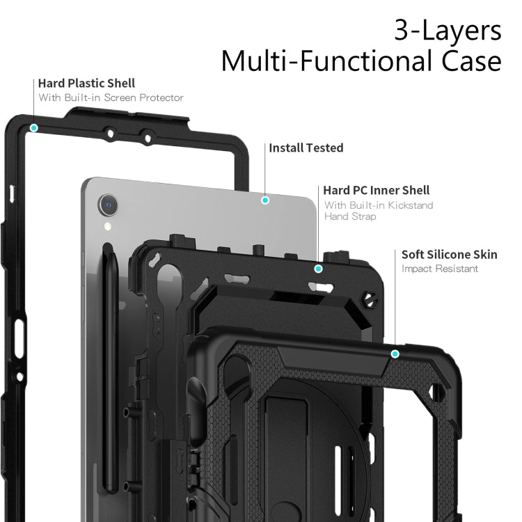 For Samsung Galaxy Tab S9 / S8 / S7 Silicone + PC Tablet Case(Black)