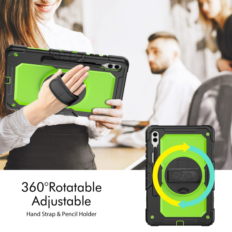 For Samsung Galaxy Tab S10+ / S9+ / S9 FE+ Silicone + PC Tablet Case(Black+Yellow Green) - Galaxy Tab S9+ Cases by PMC Jewellery | Online Shopping South Africa | PMC Jewellery | Buy Now Pay Later Mobicred