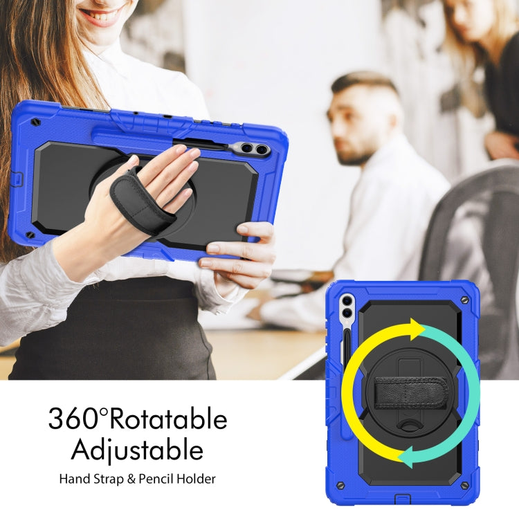 For Samsung Galaxy Tab S10+ / S9+ / S9 FE+ Silicone Hybrid PC Tablet Protective Case(Dark Blue+Black)