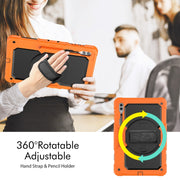 For Samsung Galaxy Tab S9 Ultra / S10 Ultra Silicone Hybrid PC Tablet Protective Case(Orange+Black)