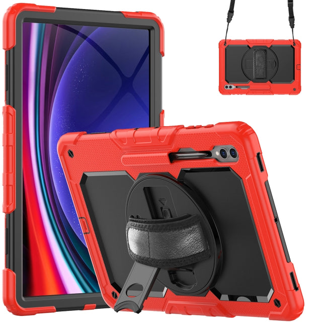 For Samsung Galaxy Tab S9 Ultra / S8 Ultra Silicone + PC Tablet Case(Red+Black)