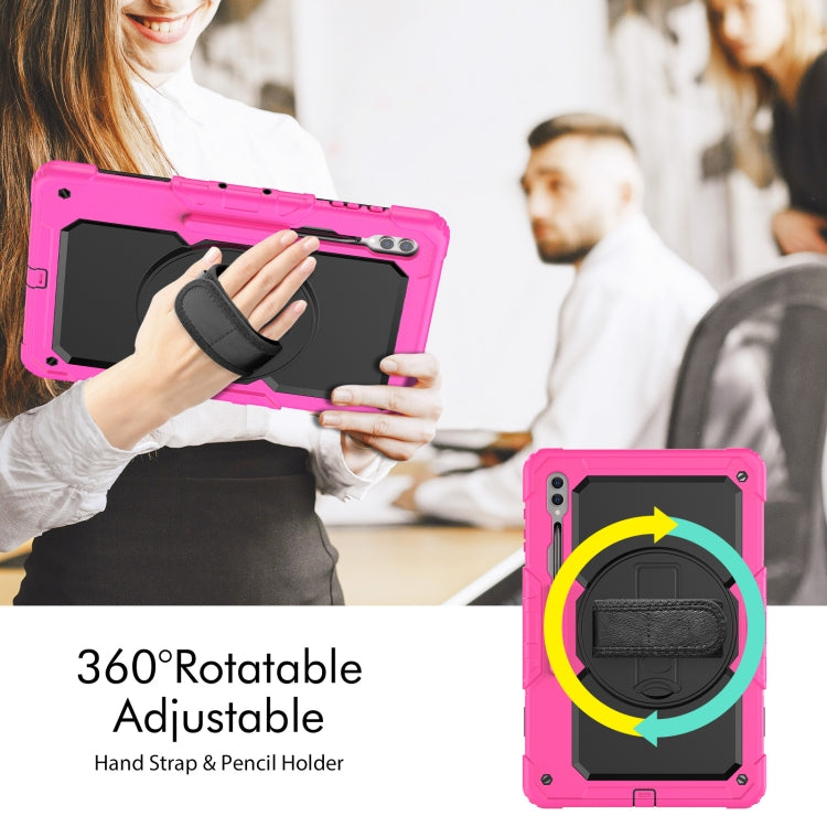 For Samsung Galaxy Tab S9 Ultra / S10 Ultra Silicone Hybrid PC Tablet Protective Case(Rose Red+Black) - free shipping - PMC Jewellery - Order now!
