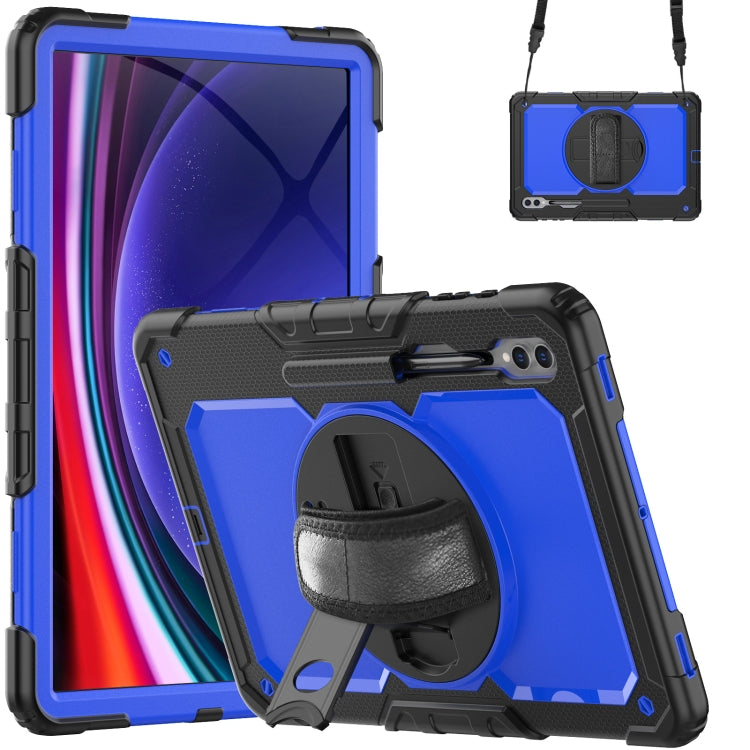 For Samsung Galaxy Tab S9 Ultra / S10 Ultra Silicone Hybrid PC Tablet Protective Case(Black+Dark Blue) - Galaxy Tab S9 Ultra Cases by PMC Jewellery | Online Shopping South Africa | PMC Jewellery | Buy Now Pay Later Mobicred