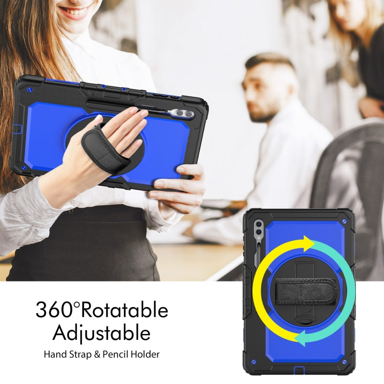 For Samsung Galaxy Tab S9 Ultra / S10 Ultra Silicone Hybrid PC Tablet Protective Case(Black+Dark Blue) - Galaxy Tab S9 Ultra Cases by PMC Jewellery | Online Shopping South Africa | PMC Jewellery | Buy Now Pay Later Mobicred