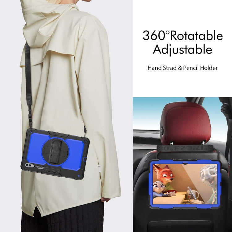 For Samsung Galaxy Tab S9 Ultra / S10 Ultra Silicone Hybrid PC Tablet Protective Case(Black+Dark Blue) - Galaxy Tab S9 Ultra Cases by PMC Jewellery | Online Shopping South Africa | PMC Jewellery | Buy Now Pay Later Mobicred