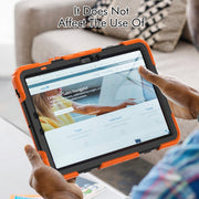 For Samsung Galaxy Tab S9 / S9 FE Silicone + PC Tablet Case(Orange+Black)