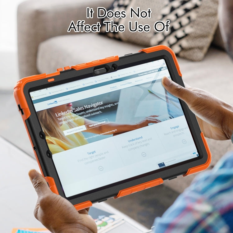 For Samsung Galaxy Tab S9 / S9 FE Silicone + PC Tablet Case(Orange+Black)