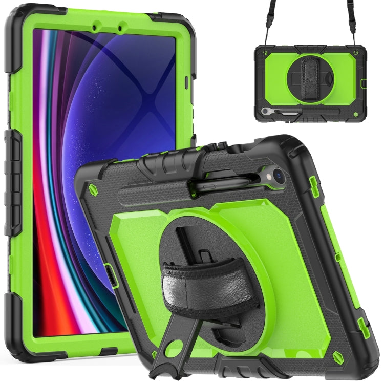 For Samsung Galaxy Tab S9 / S9 FE Silicone Hybrid PC Tablet Protective Case(Black+Yellow Green) - Galaxy Tab S9 Cases by PMC Jewellery | Online Shopping South Africa | PMC Jewellery | Buy Now Pay Later Mobicred